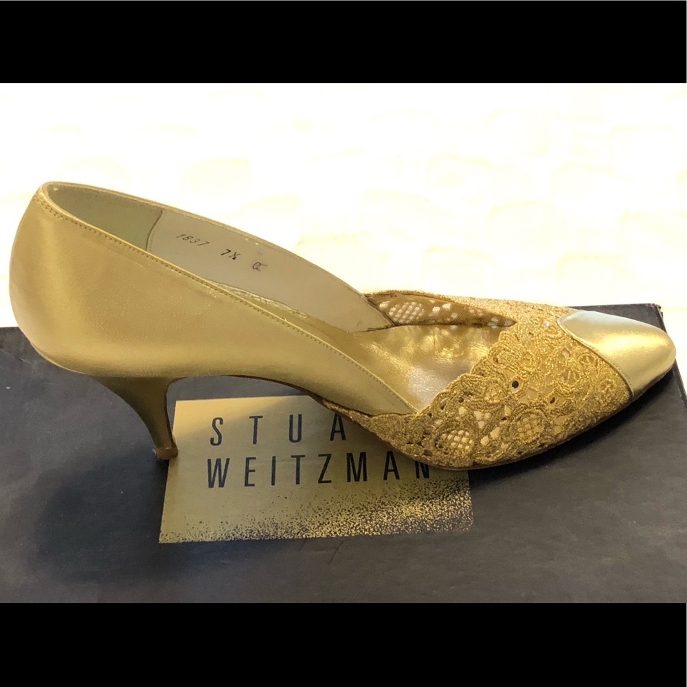Gold Stuart Weitzman Shoes